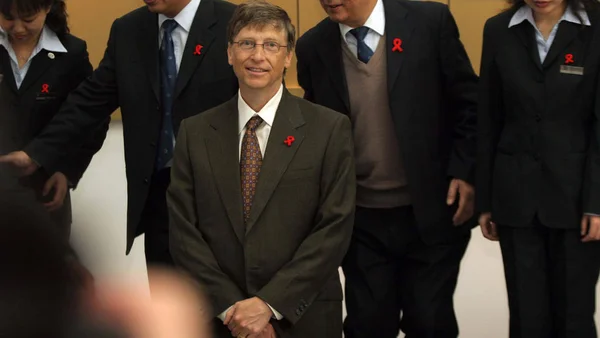 Microsoft Başkanı Bill Gates Chaoyang District Hastalıkları Önleme Kontrol Merkezi — Stok fotoğraf