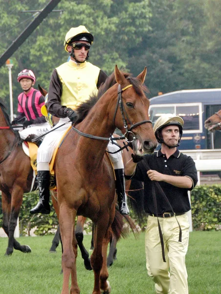 Andrasch Starke Starke Germany Riding Quijano Germany Other Jockeys Warm — Stock Photo, Image