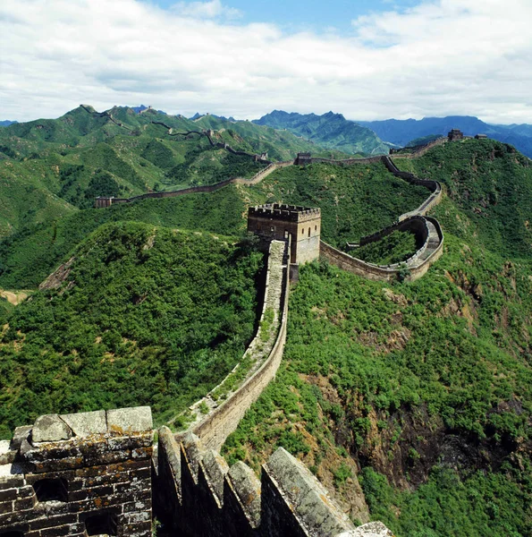 Krajobraz Jinshanling Wielkiego Muru Północnej Prowincji Hebei Porcelana — Zdjęcie stockowe