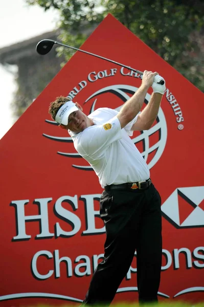 Lee Westwood England Abschlägt Während Der Letzten Runde Des Hsbc — Stockfoto