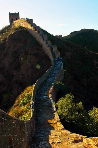 Vue Grande Muraille Jinshanling Dans Comté Luanping Province Hebei Dans — Photo