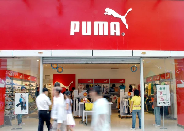 Вид Магазин Puma Городе Нанси Юго Восточной Провинции Гуанси Чжуань — стоковое фото