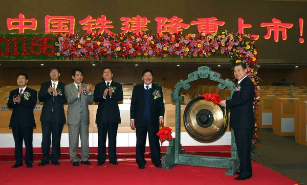 Guorui Vorsitzender Des Chinesischen Eisenbahnbauunternehmens Crcc Und Jin Puqing Präsident — Stockfoto
