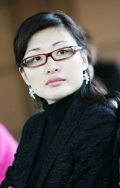 Chinese Cctv Gastvrouw Zhou Tao Tijdens Een Forum Hangzhou City — Stockfoto