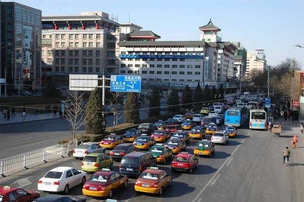 北京道路交通情况 2008年3月3日 — 图库照片