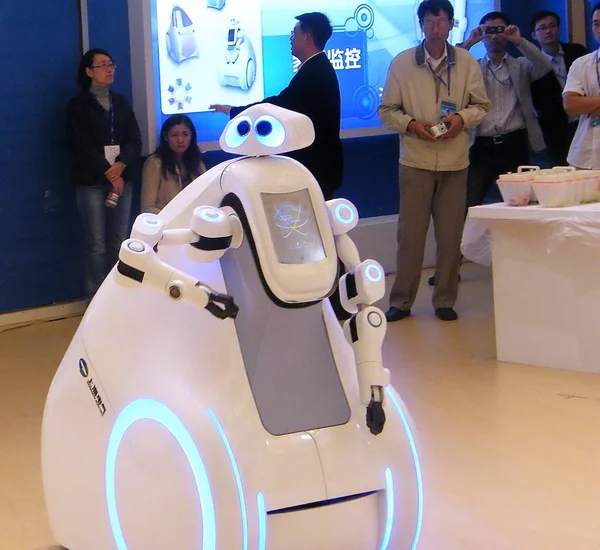 Inteligentní Roboti Jsou Viděni Výstavě Čínském Mezinárodním Oborovém Veletrhu 2009 — Stock fotografie