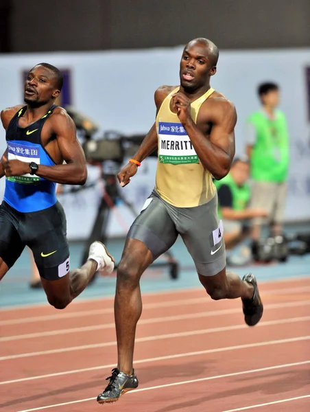 Lashawn Merritt Degli Stati Uniti Destra Gareggia Durante Gli Uomini — Foto Stock