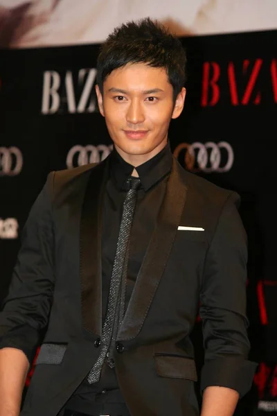 Chinese Actor Huang Xiaoming Poses Red Carpet Prior Bazaar Charity — Stock Photo, Image
