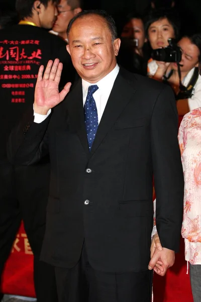 好莱坞电影导演吴宇森将于2009年9月10日星期四抵达中国北京参加电影 共和国的建立 的首映式 — 图库照片