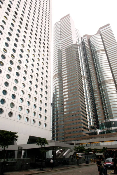 Jardine House Sinistra Exchange Square Destra Nel Centro Hong Kong — Foto Stock