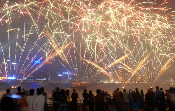 Hongkongský Lid Během Jarního Festivalu Známého Jako Čínský Lunární Nový — Stock fotografie