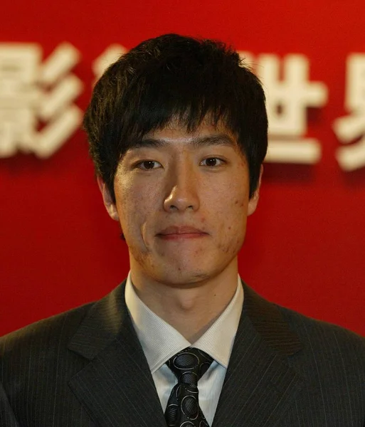 中国110米栏世界纪录保持者刘翔于2007年3月31日在北京获得最具影响力的中国人奖 — 图库照片