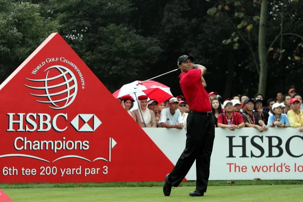 Golfista Número Mundial Tiger Woods United States Tees Durante Rodada — Fotografia de Stock