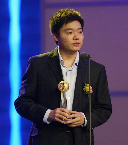 Chinese Snooker Player Ding Junhui Speaks Winning Most Influential Chinese — Stock Photo, Image