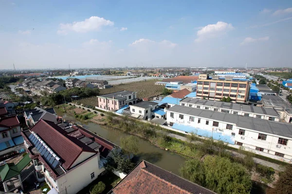 Vista Zhaohang Village Donde Construirá Parque Disney Pudong Shanghai China — Foto de Stock