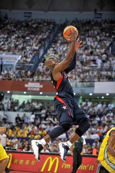 Dwyane Wade Time Olímpico Basquete Dos Eua Tenta Marcar Durante — Fotografia de Stock