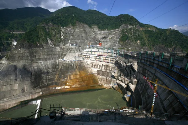 Xiaowan Hydropower Station Seen Construction Southwest Chinas Yunnan Province September — Stock Photo, Image