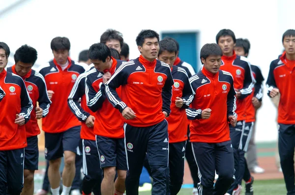 Чжэн Чжи Центре Товарищи Команде Сборной Китая Футболу Время Тренировки — стоковое фото