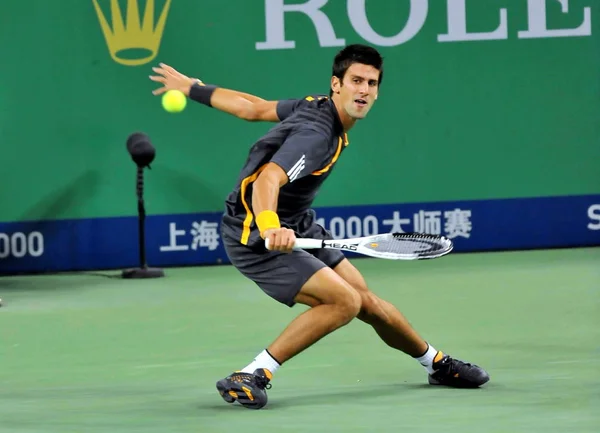Novak Djokovic Van Servië Concurreert Tegen Fabio Fognini Van Italië — Stockfoto