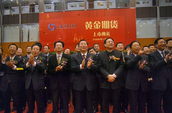 Shang Fulin Presidente Comisión Reguladora Valores China Feng Guoqin Alcalde —  Fotos de Stock