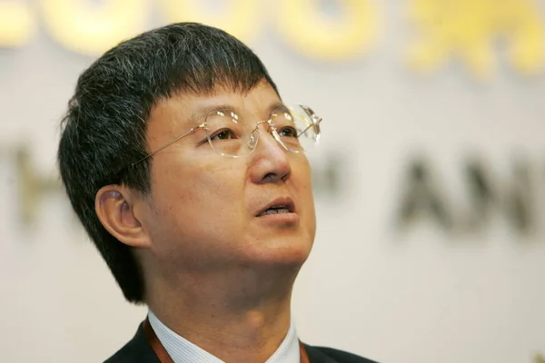 2008年11月1日 中国银行 Boc 副行长朱敏在中国上海举行的一个论坛上被看到 — 图库照片