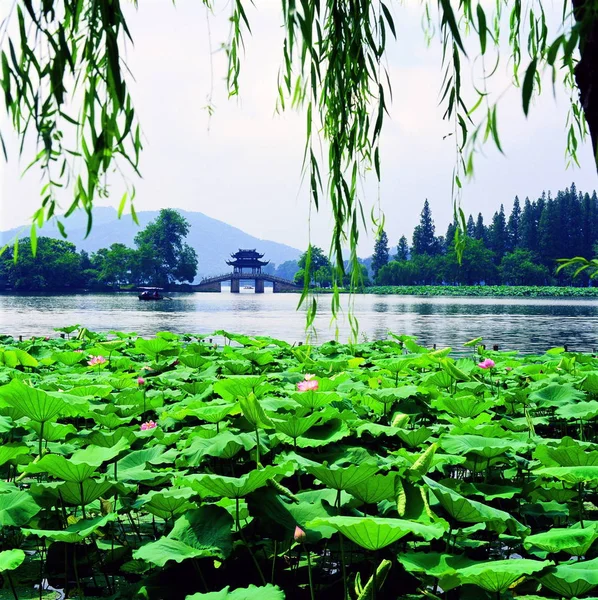 Landschap Van Het West Meer Hangzhou City East Chinas Zhejiang — Stockfoto