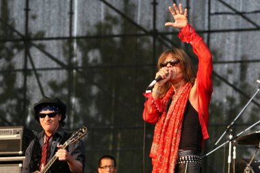 American rock group New York Dolls performs during Beijing Pop Festival at Chaoyang Park in Beijing, September 8, 2007 clipart
