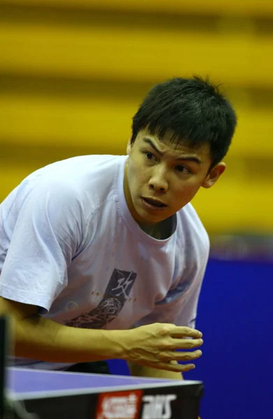 2008年5月13日 中国国家乒乓球队在长春举行的2008年伊特夫中国公开赛训练课上 — 图库照片