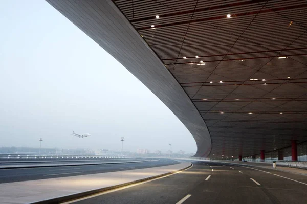 Вид Терминал Пекинском Столичном Международном Аэропорту Пекине Февраля 2008 — стоковое фото