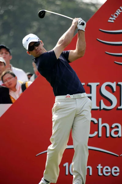 Paul Casey England Tee Den Första Omgången Hsbc Champions Golftävling — Stockfoto