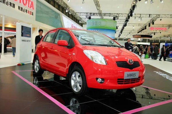 Toyota Yaris Ses Displayen Shanghai International Automobile Industri Exhibition Känd — Stockfoto