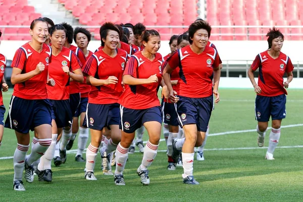 Players Chinese National Women Soccer Team Training Session Upcoming Fifa — Stock Photo, Image