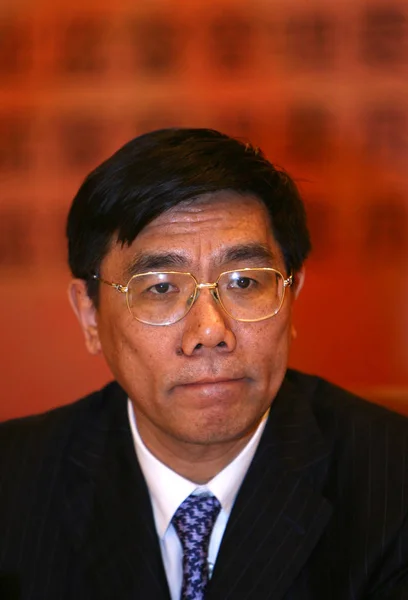 2007年12月25日 中国工商银行 行长姜建清在北京金融论坛上 — 图库照片