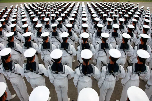 Soldados Marinha Chinesa Pla Exército Libertação Dos Povos Exercitam Durante — Fotografia de Stock