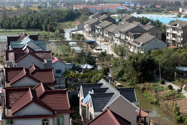Vue Village Zhaohang Parc Disney Sera Construit Pudong Shanghai Chine — Photo