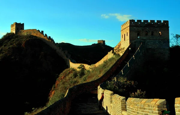 Vista Gran Muralla Jinshanling Condado Luanping Provincia Chinas Hebei Octubre —  Fotos de Stock