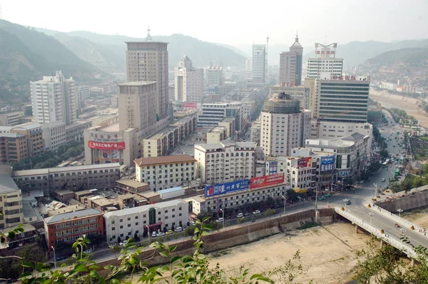 Cityscape Yanuna Città Nel Nord Ovest Della Provincia Cinese Dello — Foto Stock