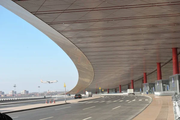 Вид Вход Терминал Международного Аэропорта Пекина Пекин Января 2008 — стоковое фото