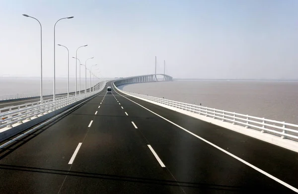 Vista Ponte Rio Xangai Yangtze Parte Projeto Ponte Túnel Rio — Fotografia de Stock