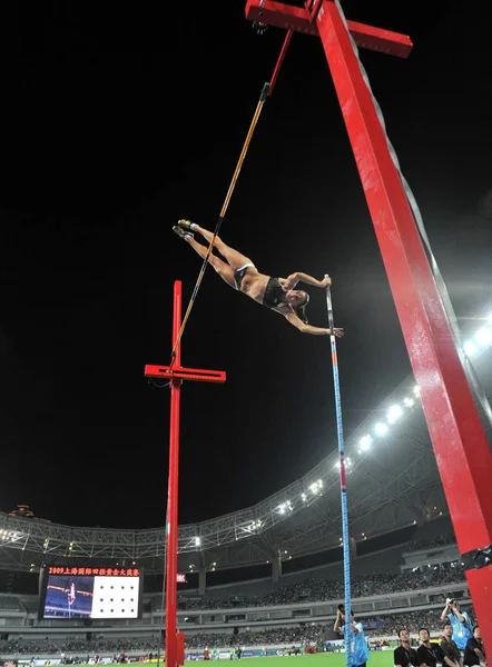 Yelena Isinbayeva Rusia Salta Durante Bóveda Del Polo Femenino Del —  Fotos de Stock