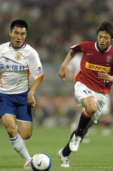 Zheng Zhi Izquierda Chinas Shandong Luneng Football Club Compite Con — Foto de Stock