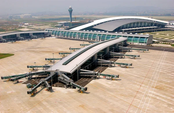 Вид Гуанчжоу Байюнь Міжнародний Аеропорт Гуанчжоу Південна Chinas Провінція Гуандун — стокове фото