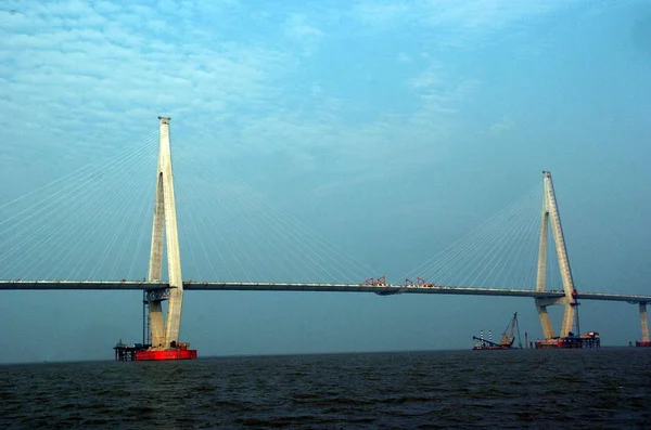 200年6月26日 中国浙江省東部の杭州湾橋の眺め — ストック写真