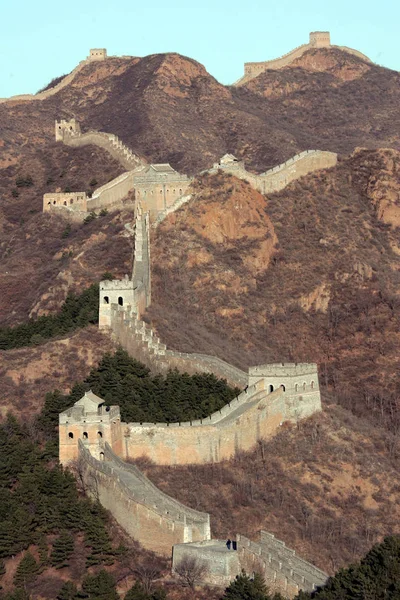 Landskap Jinshanling Great Muren Peking Kina Mars 2008 — Stockfoto