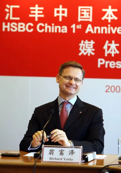 Richard Yorke Chief Executive Officer Ceo Chiny Hsbc Podczas Konferencji — Zdjęcie stockowe