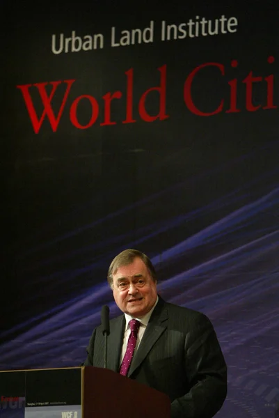 Viceprimer Ministro Británico John Prescott Habla Foro Mundial Ciudades 2007 — Foto de Stock