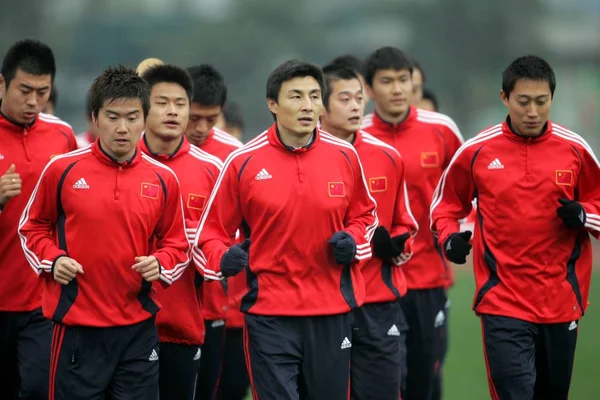 Leden Van Chinas Mens Nationale Ploeg Tijdens Trainingssessie Voor Oost — Stockfoto