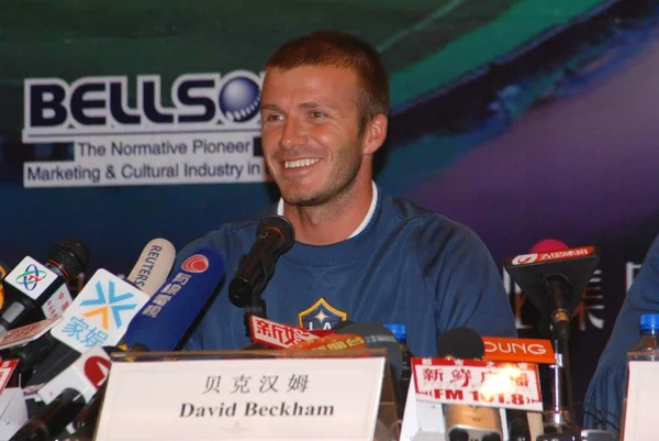 Los Angeles Galaxy Orta Saha Oyuncusu David Beckham Pozlar Bir — Stok fotoğraf