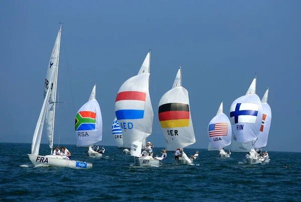 Yngling Women Crew Russia Netherlands Germany United States Finland Compete — Stock Photo, Image