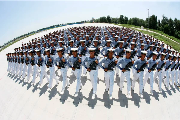 Soldados Marinha Chinesa Pla Exército Libertação Dos Povos Exercitam Durante — Fotografia de Stock